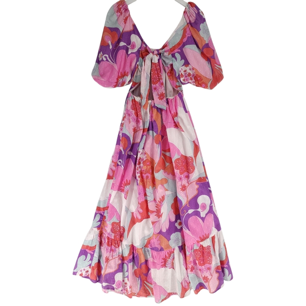 Antik Batik Pink Bahia Knoty Cutout Maxi Dress - Picture 4 of 8